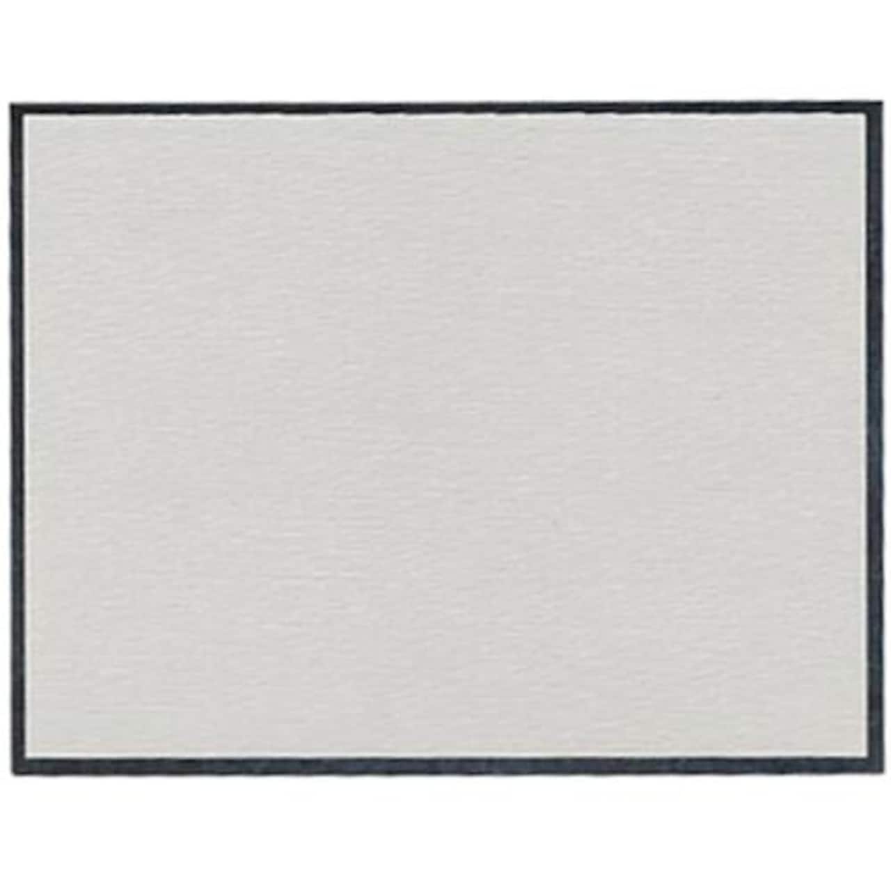 JAM Paper A2 Gray Linen with Silver Foil Trim Notecards